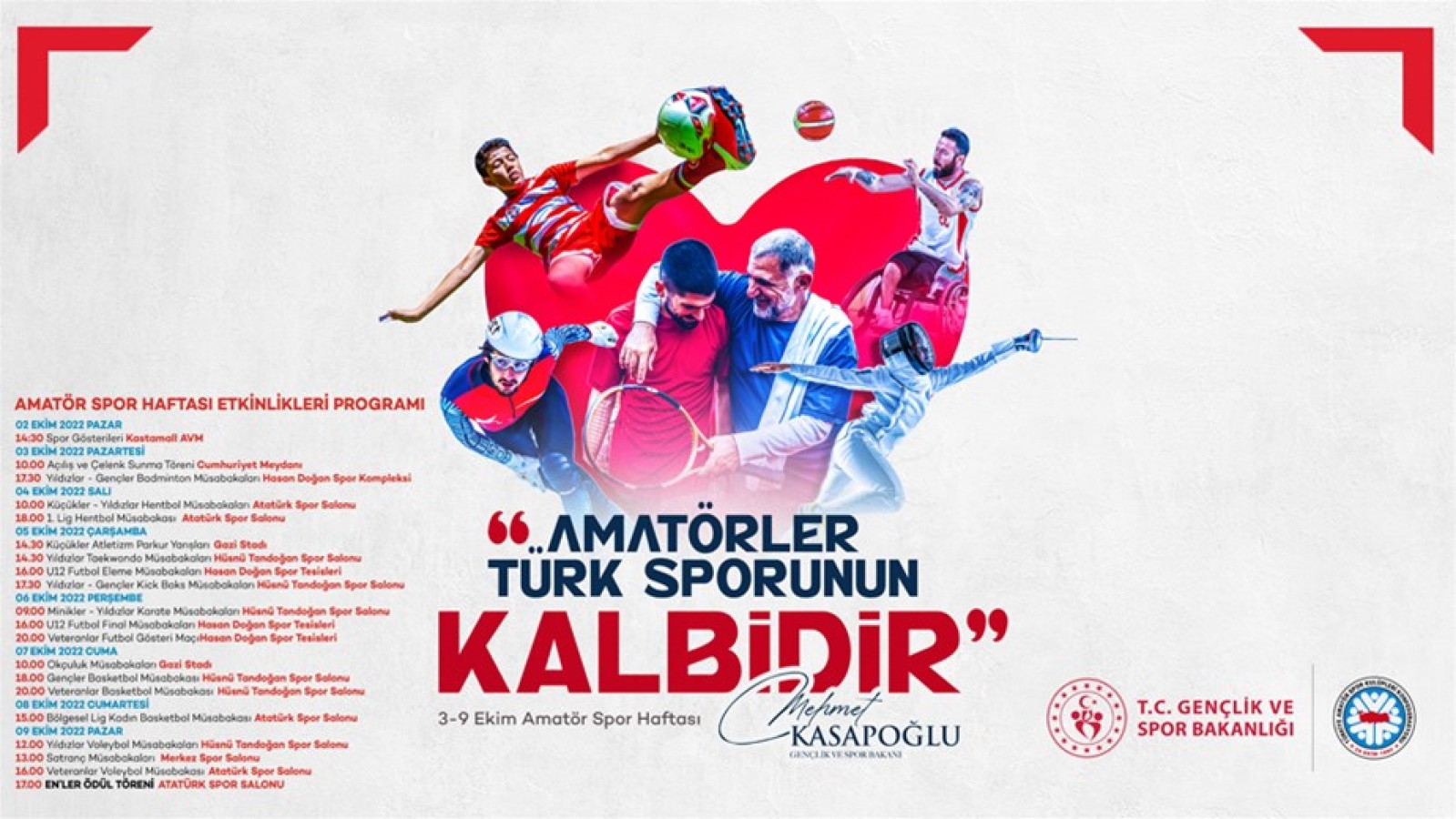 Amatör Spor Haftası yarın başlıyor;