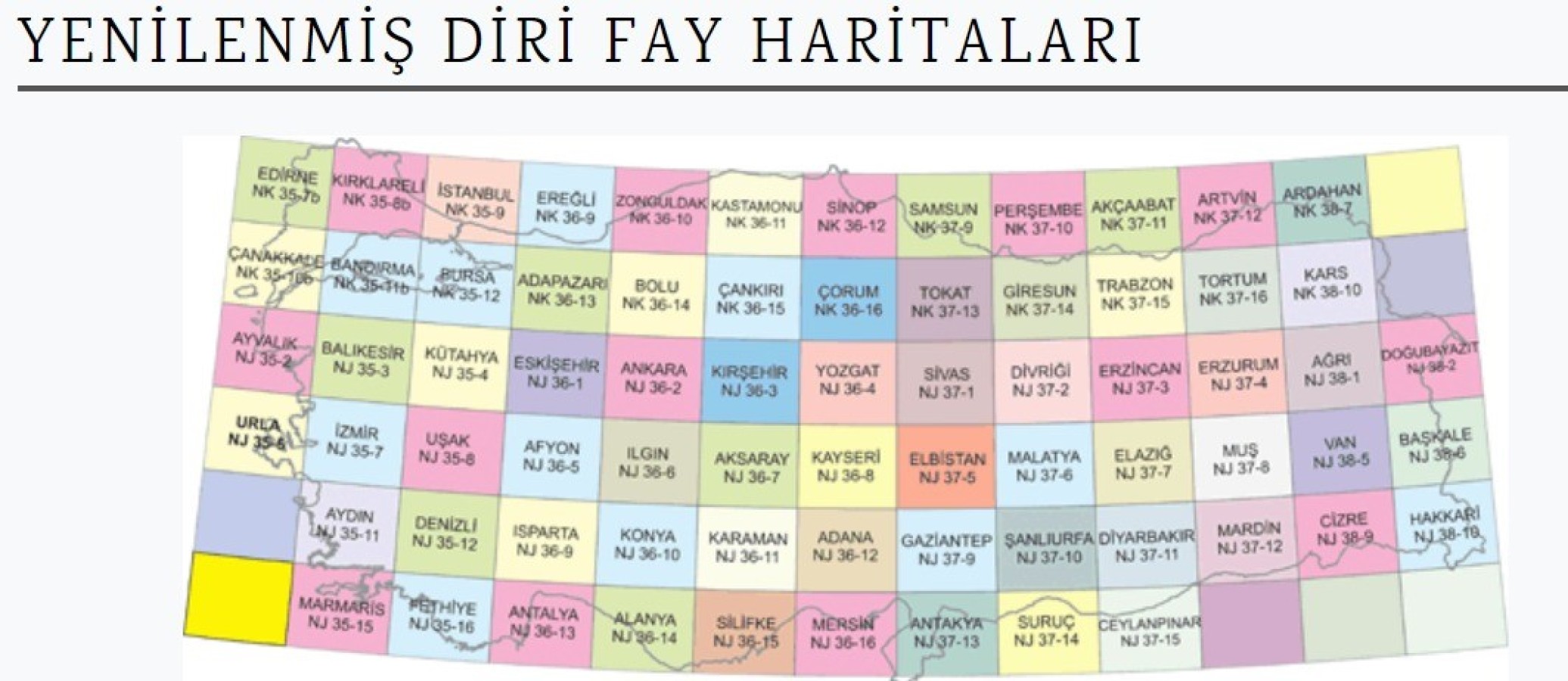 MTA yenilenmiş diri fay haritalarını yayınladı;