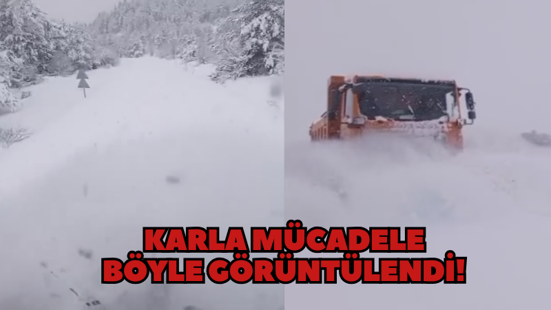 Kastamonu'da karla mücadele an be an kameralarda!;