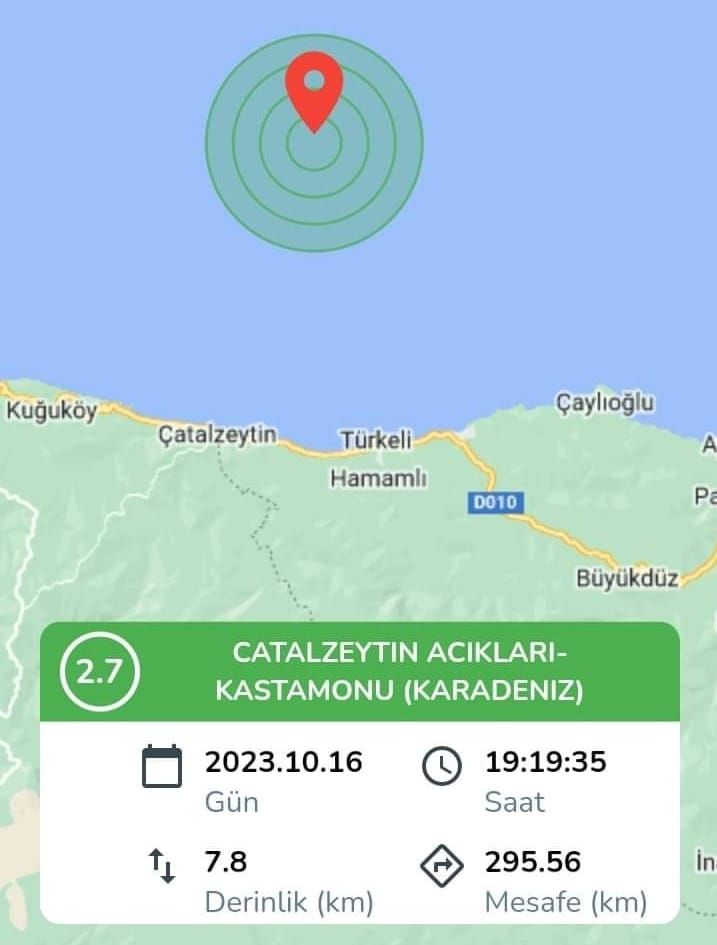 Kastamonu açıklarında deprem!;