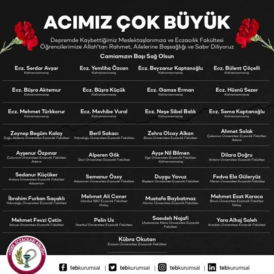 ‘Kaybımız büyük, acımız tarifsiz…’;