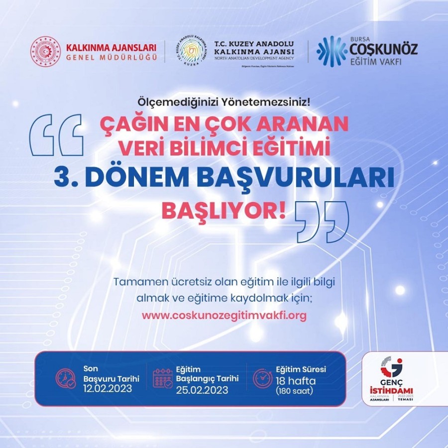 TR82’de ‘Veri Bilimci Yetiştirme Eğitimleri’ başlıyor;